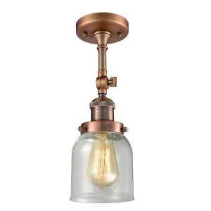 Innovations 1 Light Small Bell Semi-Flush Mount in Antique Copper 201F-ac-g54 - All