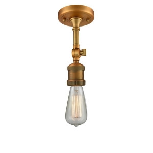 Innovations 1 Light Bare Bulb Semi-Flush Mount in Brushed Brass 200F-bb - All