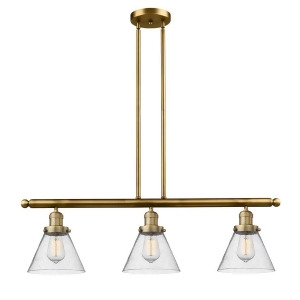 Innovations 3 Light Large Cone Island Light in Brushed Brass 213-Bb-g44 - All
