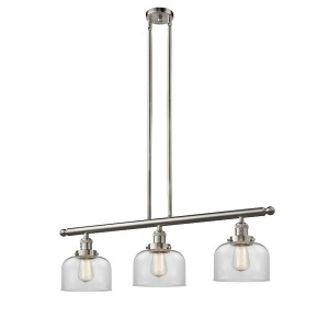 Innovations 3 Light Large Bell Island Light in Brushed Satin Nickel 213-Sn-g72 - All