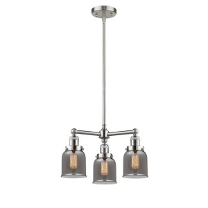 Innovations 3 Light Small Bell Chandelier in Brushed Satin Nickel 207-Sn-g53 - All