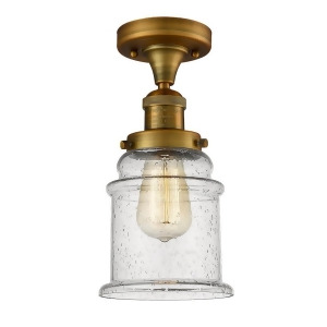 Innovations 1 Light Canton Semi-Flush Mount in Brushed Brass 517-1Ch-bb-g184 - All