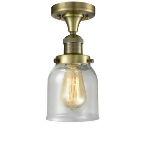 Innovations 1 Light Small Bell Flush Mount in Antique Brass 517-1Ch-ab-g54 - All