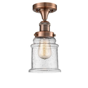Innovations 1 Light Canton Semi-Flush Mount in Antique Copper 517-1Ch-ac-g184 - All