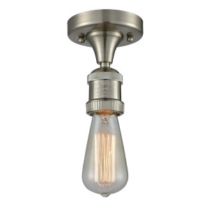 Innovations 1 Light Bare Bulb Semi-Flush Mount in Brushed Satin Nickel 517-1C-sn - All