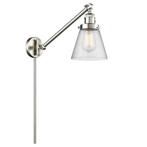 Innovations 1 Light Small Cone Swing Arm in Brushed Satin Nickel 237-Sn-g64 - All