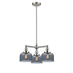 Innovations 3 Light Large Bell Chandelier in Brushed Satin Nickel 207-Sn-g73 - All