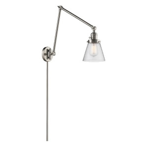 Innovations 1 Light Small Cone Double Swing Arm in Brushed Satin Nickel 238-Sn-g64 - All