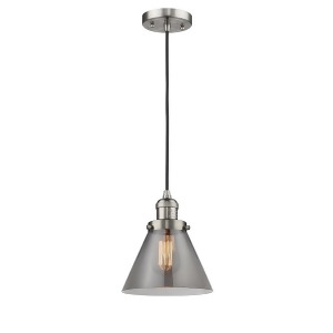 Innovations 1 Light Large Cone Mini Pendant in Brushed Satin Nickel 201C-sn-g43 - All