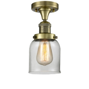 Innovations 1 Light Small Bell Flush Mount in Antique Brass 517-1Ch-ab-g52 - All