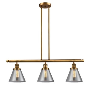 Innovations 3 Light Large Cone Island Light in Brushed Brass 213-Bb-g43 - All