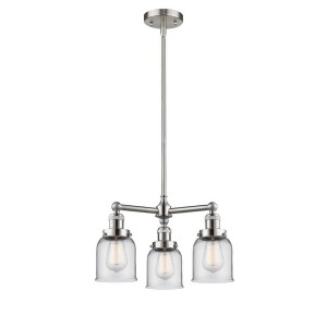 Innovations 3 Light Small Bell Chandelier in Brushed Satin Nickel 207-Sn-g52 - All