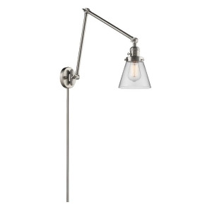 Innovations 1 Light Small Cone Double Swing Arm in Brushed Satin Nickel 238-Sn-g62 - All