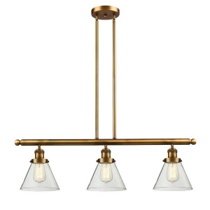 Innovations 3 Light Large Cone Island Light in Brushed Brass 213-Bb-g42 - All