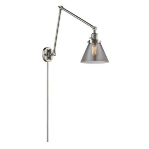 Innovations 1 Light Large Cone Double Swing Arm in Brushed Satin Nickel 238-Sn-g43 - All