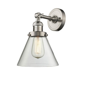 Innovations 1 Light Large Cone Sconce in Brushed Satin Nickel 203-Sn-g42 - All