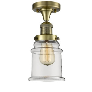 Innovations 1 Light Canton Flush Mount in Antique Brass 517-1Ch-ab-g182 - All