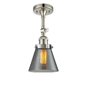 Innovations 1 Light Small Cone Semi-Flush Mount in Polished Nickel 201F-pn-g63 - All