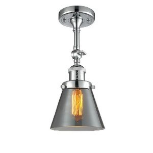 Innovations 1 Light Small Cone Semi-Flush Mount in Polished Chrome 201F-pc-g63 - All