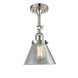 Innovations 1 Light Large Cone Semi-Flush Mount in Polished Nickel 201F-pn-g42 - All