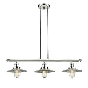 Innovations 3 Light Halophane Island Light in Polished Nickel 213-Pn-g2 - All