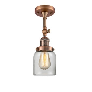Innovations 1 Light Small Bell Semi-Flush Mount in Antique Copper 201F-ac-g52 - All