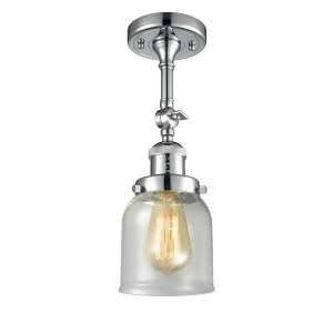 Innovations 1 Light Small Bell Semi-Flush Mount in Polished Chrome 201F-pc-g54 - All