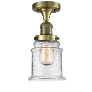 Innovations 1 Light Canton Flush Mount in Antique Brass 517-1Ch-ab-g184 - All