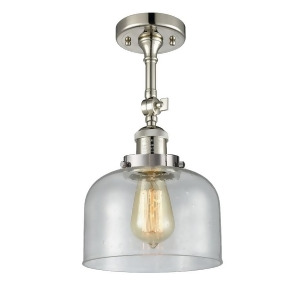 Innovations 1 Light Large Bell Semi-Flush Mount in Antique Copper 201F-pn-g74 - All