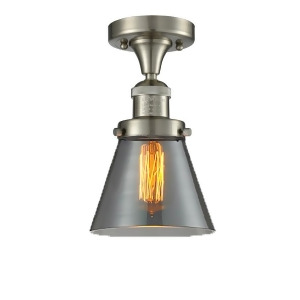 Innovations 1 Light Small Cone Semi-Flush Mount in Brushed Satin Nickel 517-1Ch-sn-g63 - All