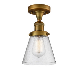 Innovations 1 Light Small Cone Semi-Flush Mount in Brushed Brass 517-1Ch-bb-g64 - All