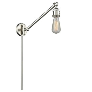 Innovations 1 Light Bare Bulb Swing Arm in Brushed Satin Nickel 237-Sn - All