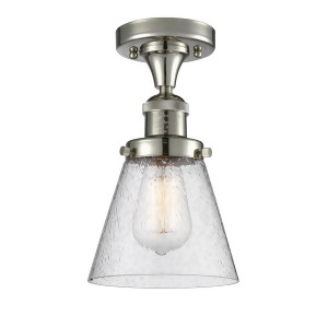 Innovations 1 Light Small Cone Semi-Flush Mount in Polished Nickel 517-1Ch-pn-g64 - All