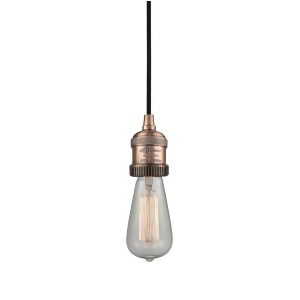 Innovations 1 Light Bare Bulb Mini Pendant in Antique Copper 199-Ac - All