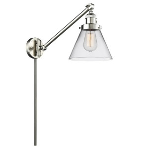 Innovations 1 Light Large Cone Swing Arm in Brushed Satin Nickel 237-Sn-g42 - All
