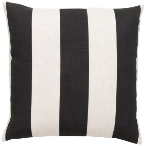 Simple Stripe by Surya Down Fill Pillow Black/Khaki 18 x 18 Js009-1818d - All