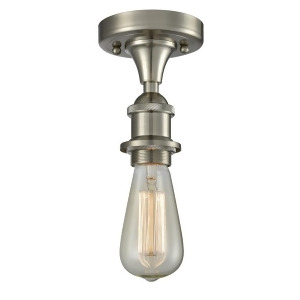 Innovations 1 Light Bare Bulb Semi-Flush Mount in Brushed Satin Nickel 516-1C-sn - All