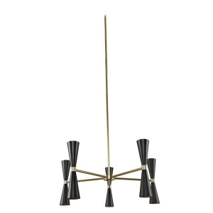 Kalco Milo 5 Arm Chandelier in Black and Vintage Brass 310470Bvb - All