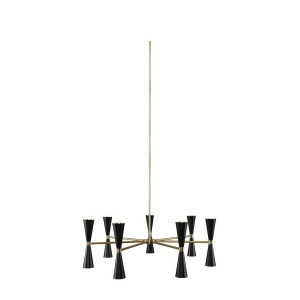 Kalco Milo 7 Arm Chandelier in Black and Vintage Brass 310471Bvb - All