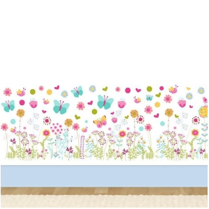 Walplus Colourful Butterflies and Flowers Skirting Ws5042 - All