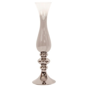 Howard Elliott Smoky Glass Chrome Vase Large 93042 - All