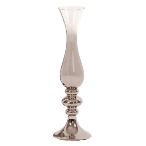 Howard Elliott Smoky Glass Chrome Vase Small 93041 - All