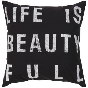 Typography by Surya Poly Fill Pillow Black/White 18 x 18 St082-1818p - All