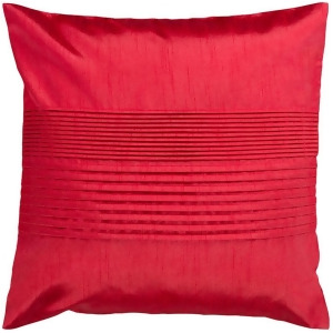 Solid Pleated by Surya Poly Fill Pillow Bright Red 22 x 22 Hh025-2222p - All