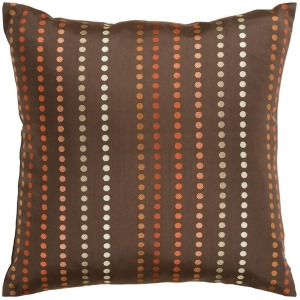 Dots by Surya Down Pillow Dk.Brown/Orange/Coral 22 x 22 Hh081-2222d - All