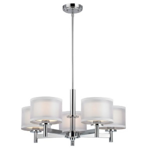 Dolan Designs 5-Light Chandelier Double Organza in Chrome 1270-26 - All