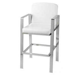 Fbg Juneau Metal Barstool White/Nickel Frame 30 C1x080 - All