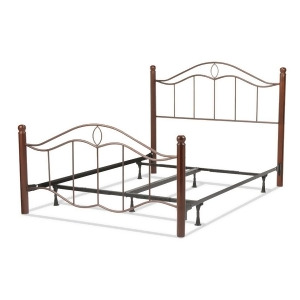 Fbg Cassidy Complete Bed w/Dark Walnut Wood Posts Mink Cal King B91837 - All