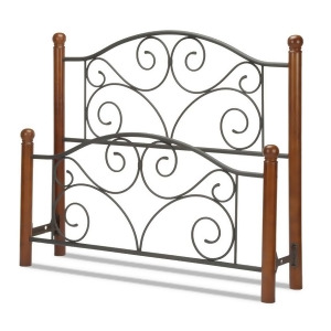 Fbg Doral Bed w/Dark Walnut Wood Posts Black Cal King B90277 - All