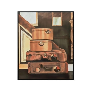 Sterling Handpainted Wall Art Leather Luggage in Gloss Black 7011-1188 - All